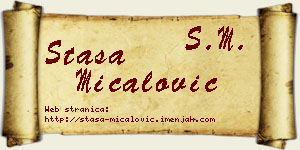 Staša Mićalović vizit kartica